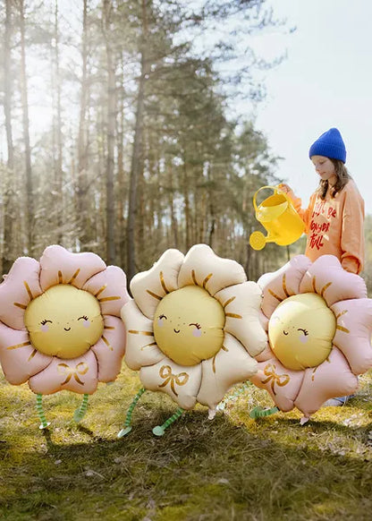 Beige Flower Inflated Walking Balloon