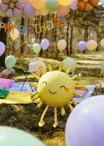Yellow Sunshine Inflated Walking Balloon