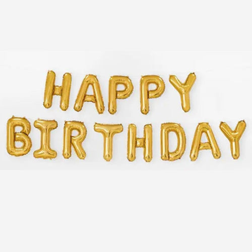 Happy Birthday Gold Balloon Banner