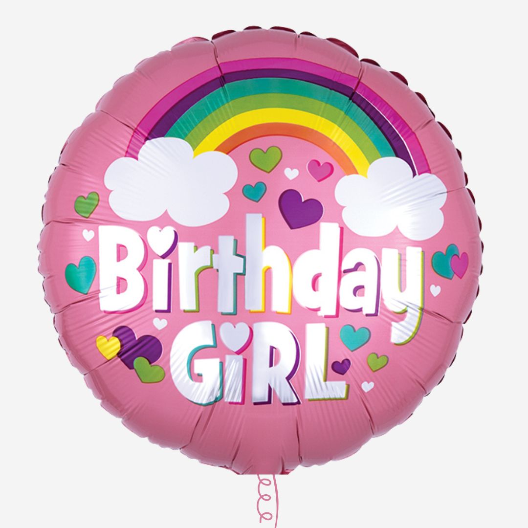 18" Birthday Girl Rainbow Inflated Foil Balloon