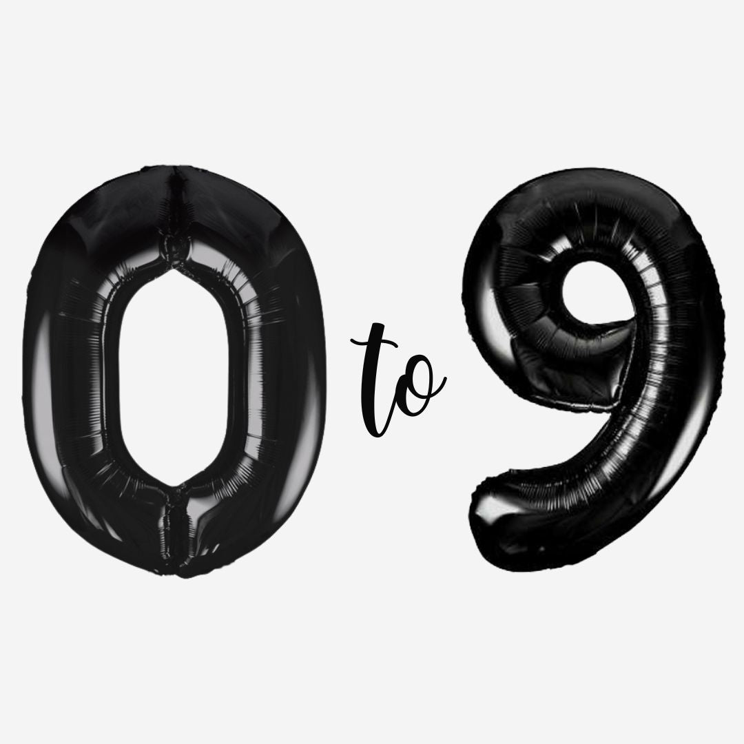 Black Inflated Foil Number Balloons