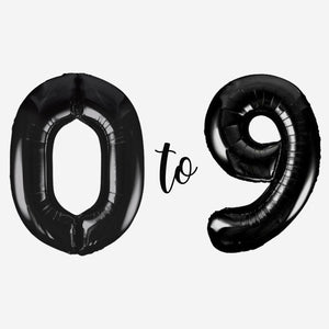 Black Inflated Foil Number Balloons