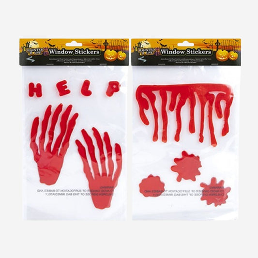 Assorted Blood Design Gel Window Stickers – Halloween Decoration