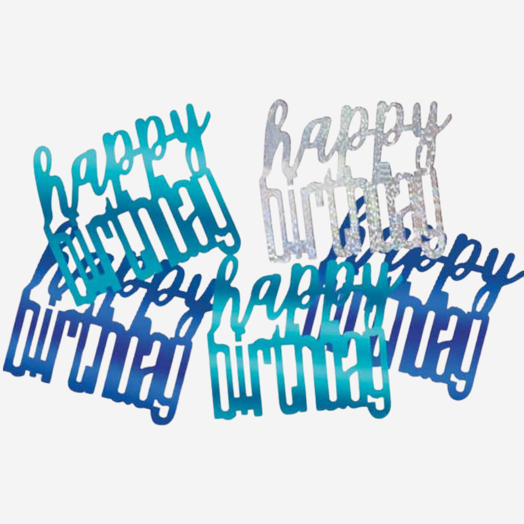 Glitz Blue Happy Birthday Table Confetti