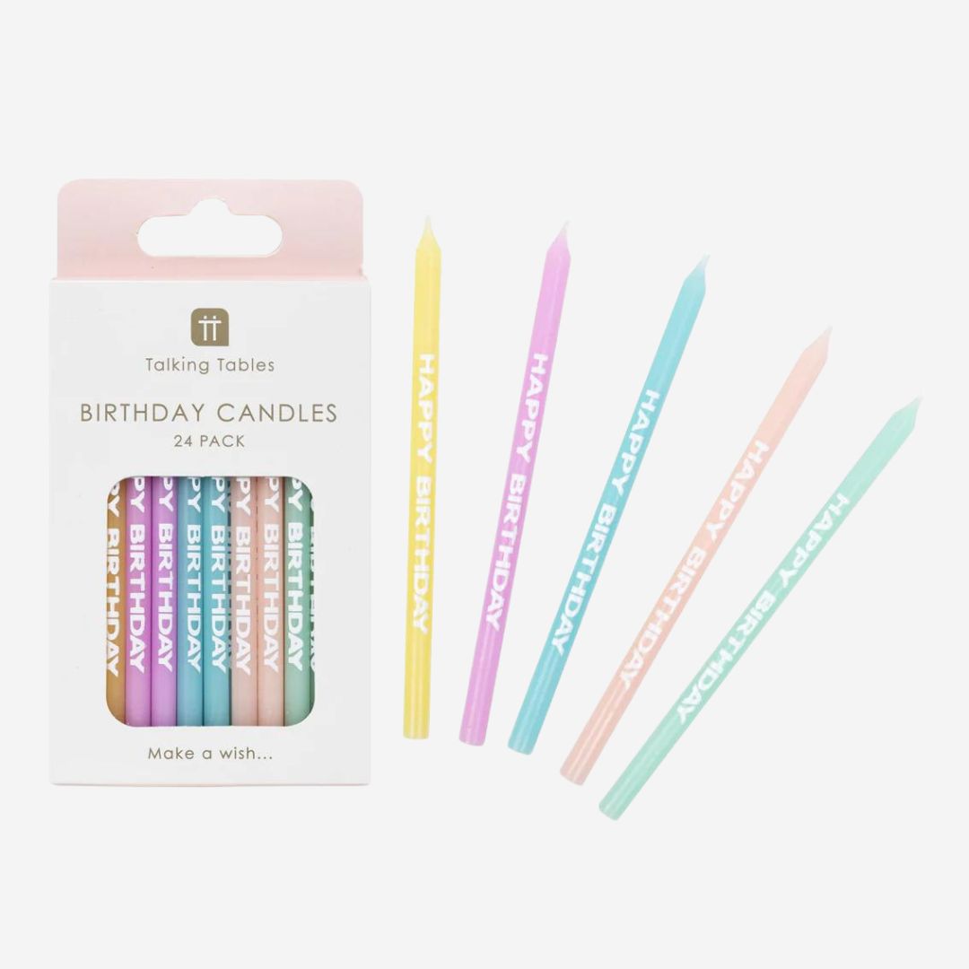 Pastel Happy Birthday Printed Candles