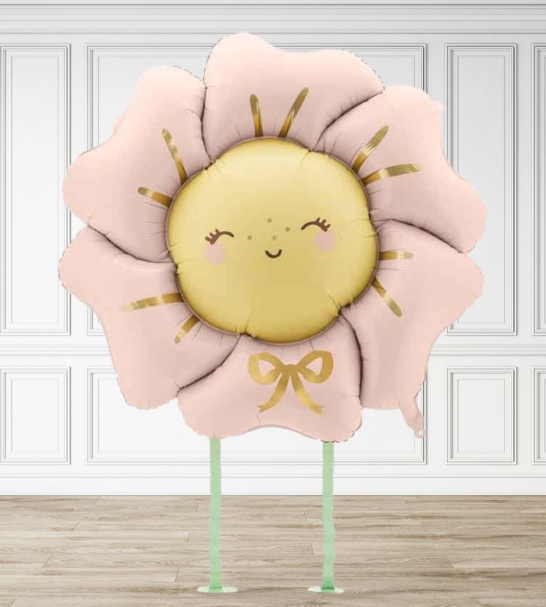 Blush Pink Flower Inflated Walking Balloon