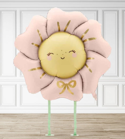 Blush Pink Flower Inflated Walking Balloon