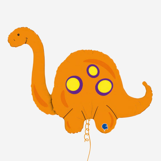 Orange Brontosaurus Supershape Inflated Foil Balloon