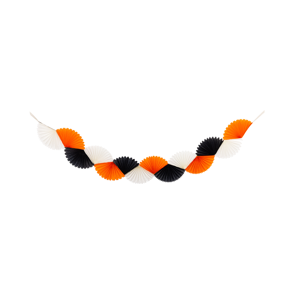 HAL1304 - Orange Black and Cream Double Bunting Tissue Banner