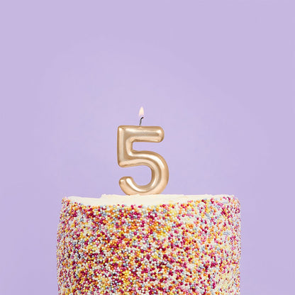 Small Gold Number Candles