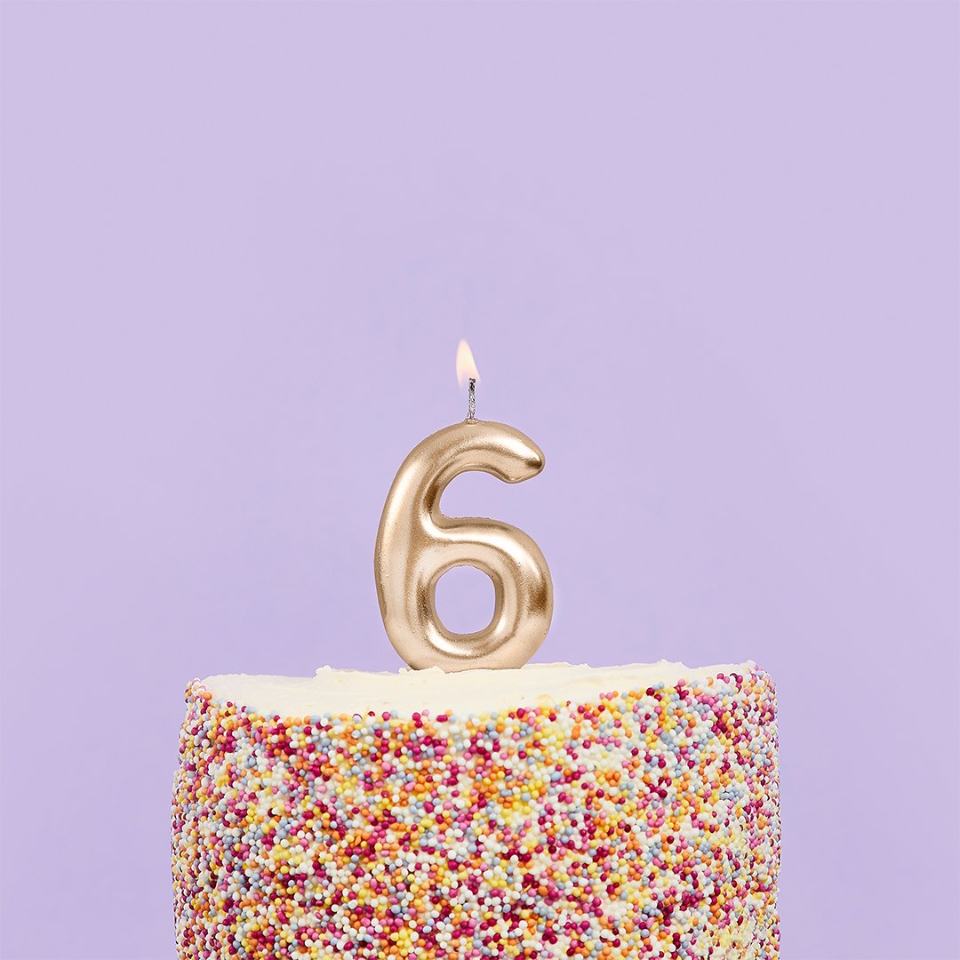 Small Gold Number Candles