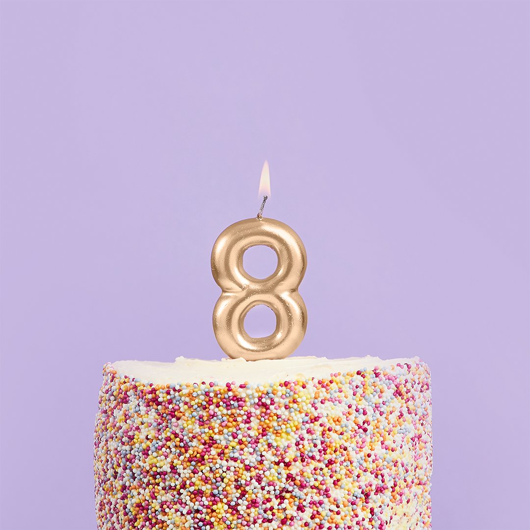 Small Gold Number Candles