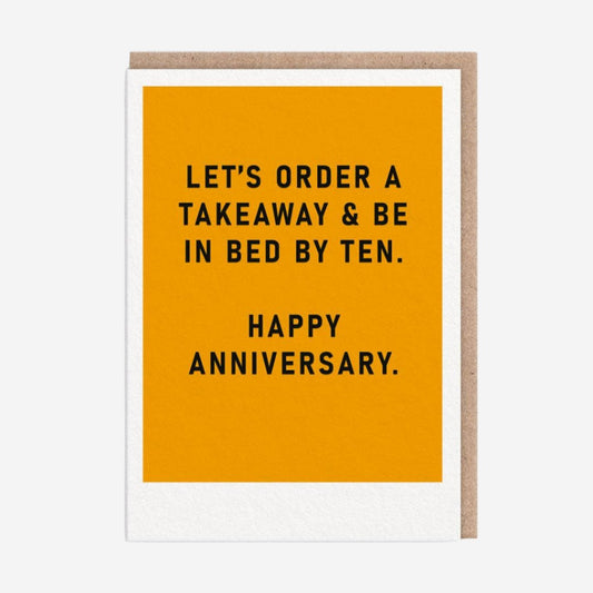In Bed By Ten Anniversary Card