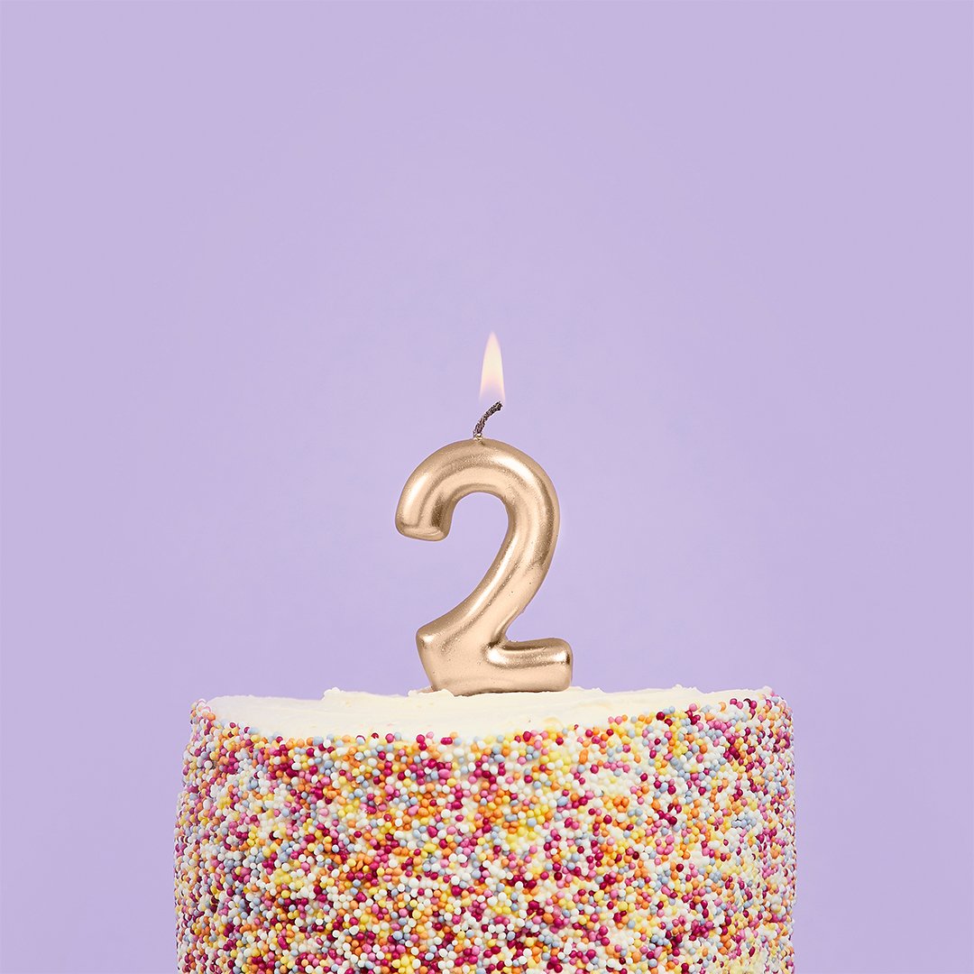 Small Gold Number Candles