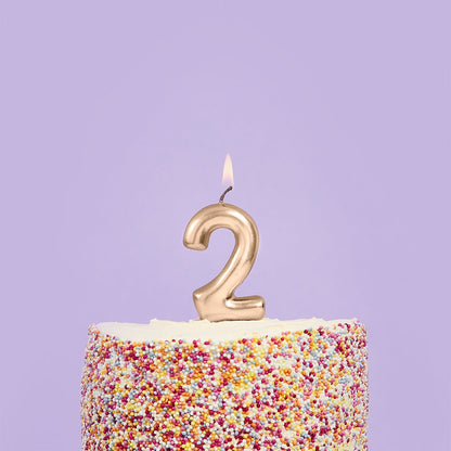 Small Gold Number Candles