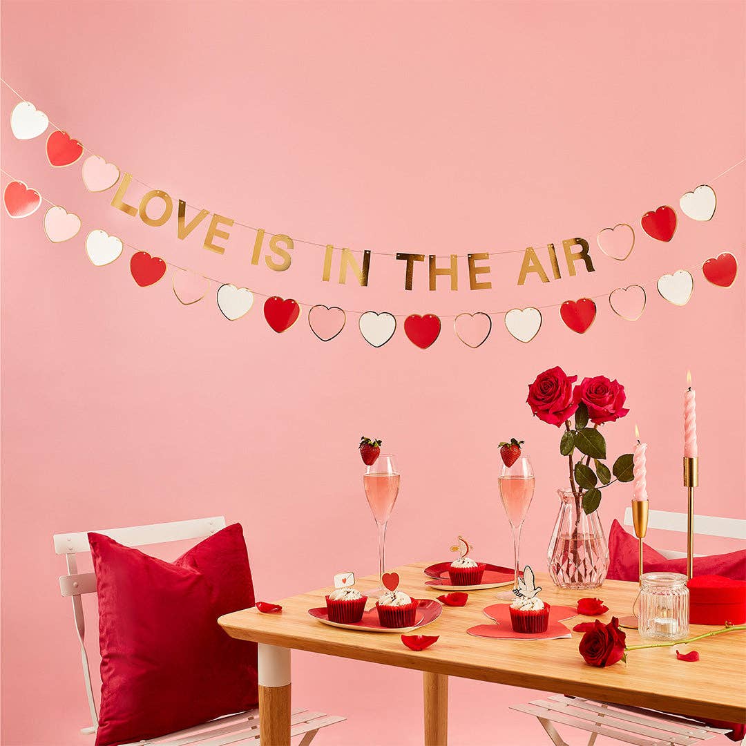 Gold 'Love is in the Air' Banner 2m