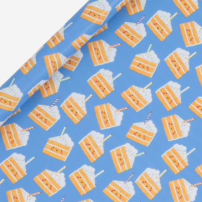 Cakey Blue Wrapping Paper Roll by Kate McFarlane