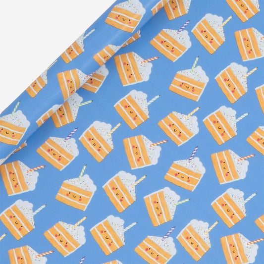 Cakey Blue Wrapping Paper Roll by Kate McFarlane