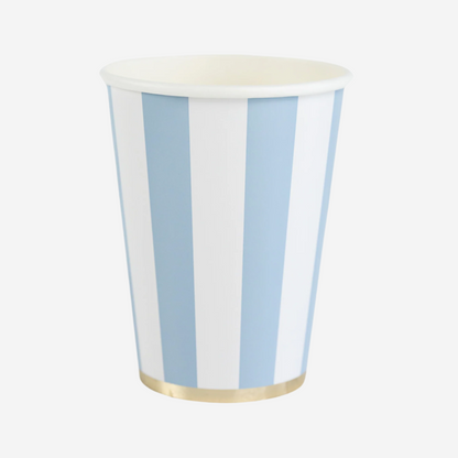 Sky Blue Cabana Stripe Cups