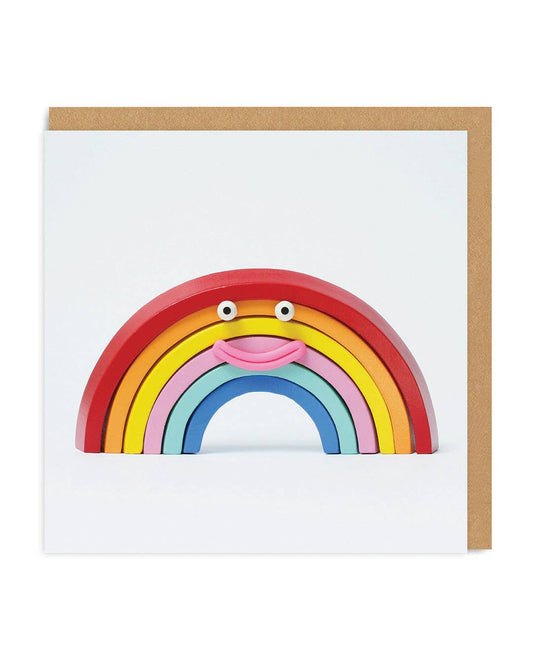 Rainbow Smiley Face Square Greeting Card (3751)