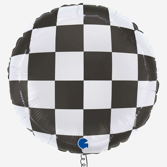 Checkerboard Inflated Foil Balloon