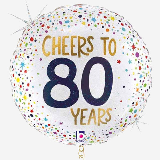 Cheers to 80 Years Inflated Foil Balloon