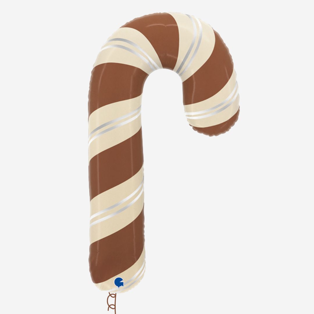 Chocolate Satin Candy Cane Inflated Foil Balloon