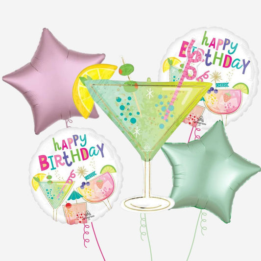 Cocktail Surprise Supershape Inflated Balloon Bouquet