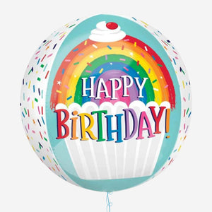 Rainbow Sprinkles Birthday Orbz Inflated Foil Balloon