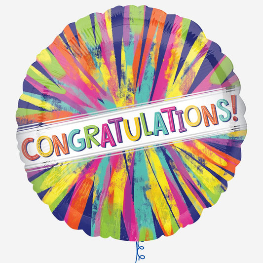 Congratulations Painterly Burst Inflated Foil Balloo