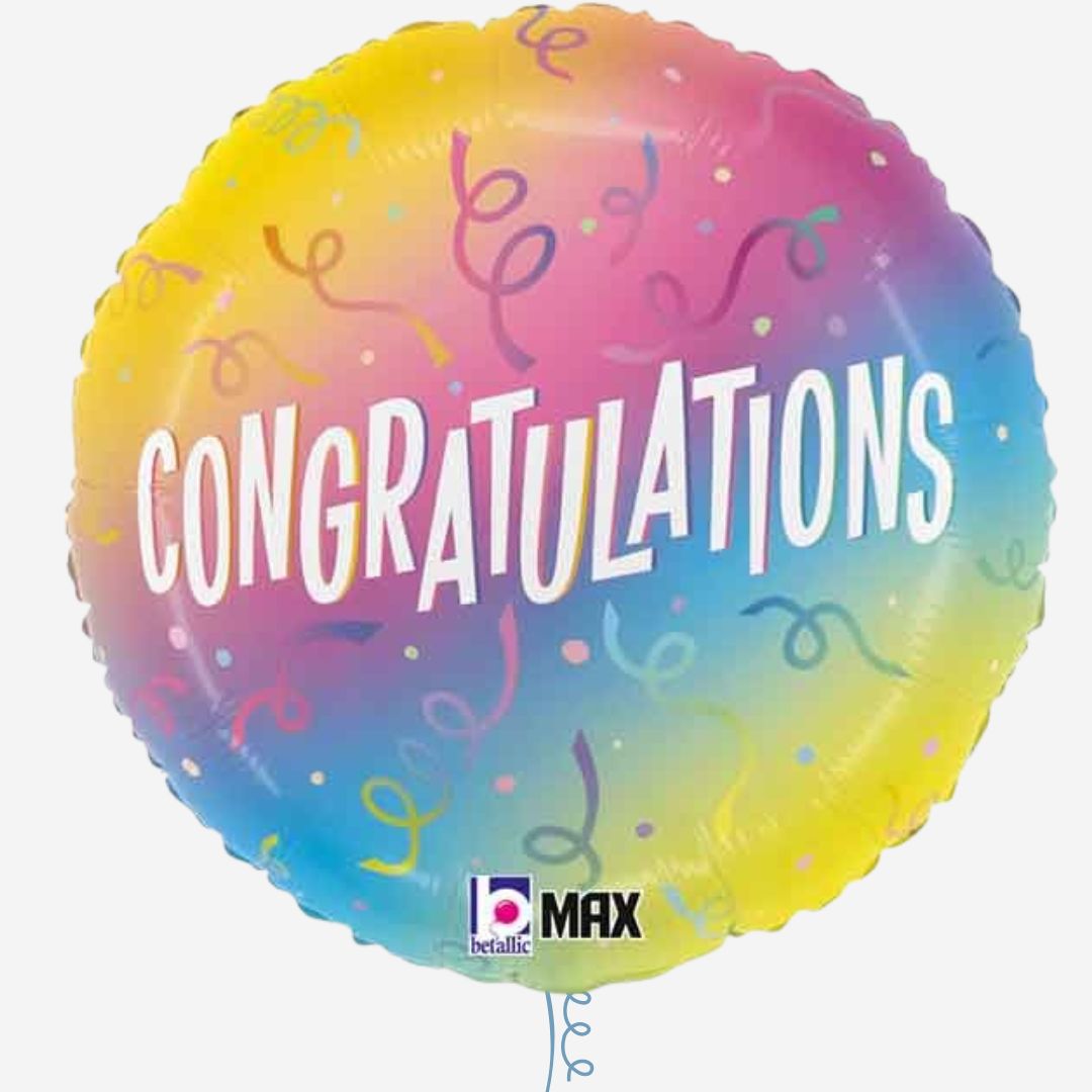Congratulations Pastel Ombre Inflated Foil Balloon