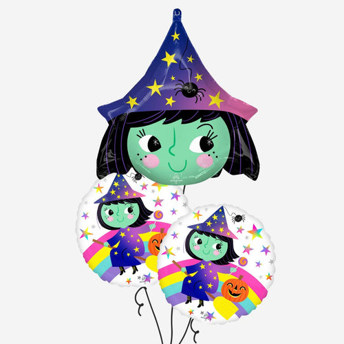 Cute Witch Halloween Balloon Bouquet