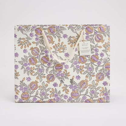 Hand Block Printed Gift Bags (Large) - Lavender
