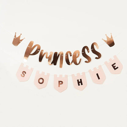 Princess Banner With Personalised Flags X2 2M & 15 Sticker