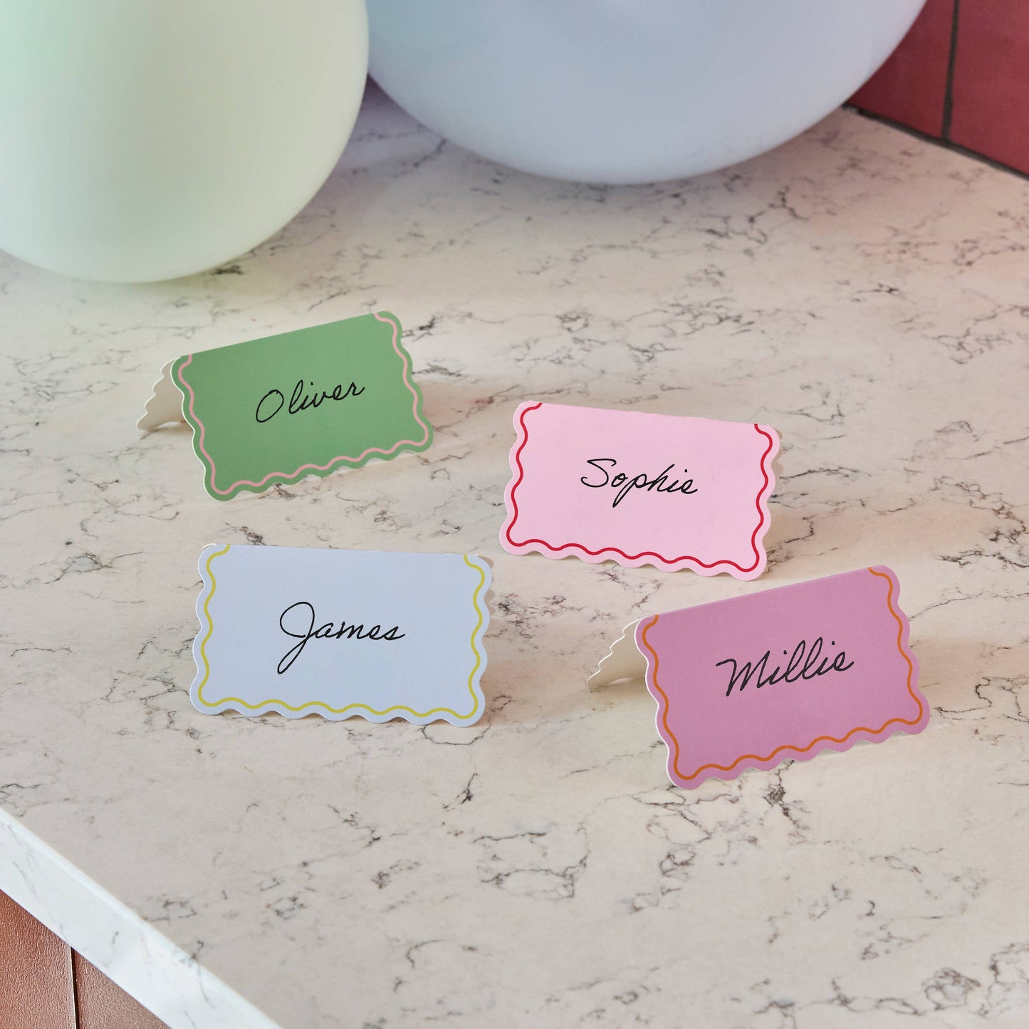 Wavey Edge Place Cards - Pack of 8