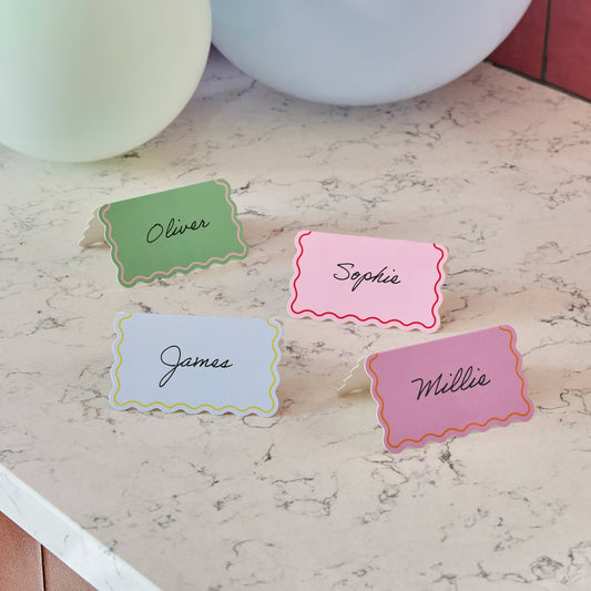 Wavey Edge Place Cards - Pack of 8