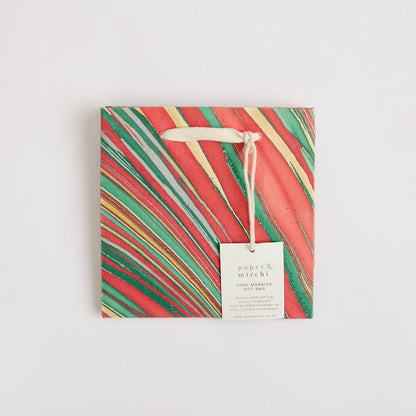 Hand Marbled Gift Bags (Small) - Christmas Glitz