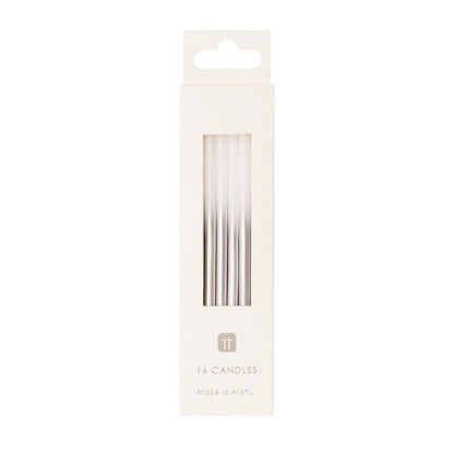 White and Silver Ombre Candles
