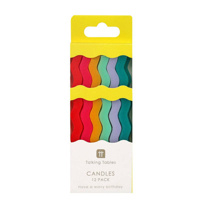 Colourful Wavy Tall Birthday Candle