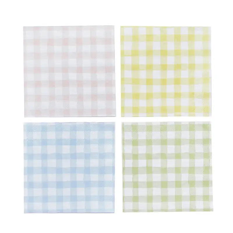 Gingham Paper Napkins 16 Pack