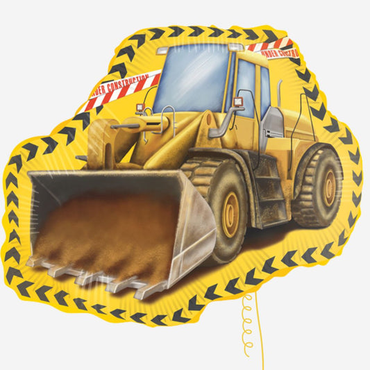 Construction Digger Supershape Inflated Foil Balloon