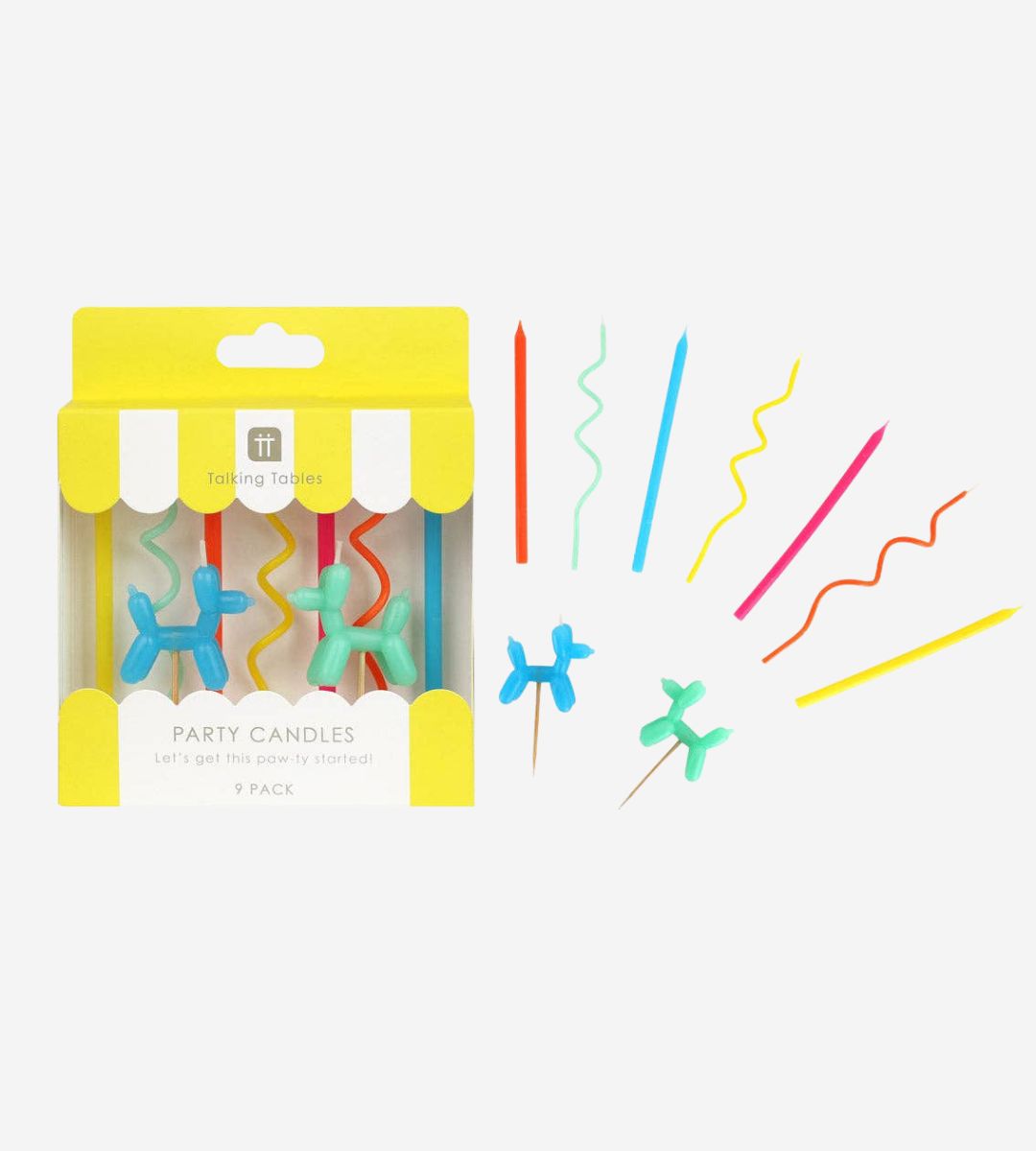 Balloon Dog Birthday Candles - 9 Pack