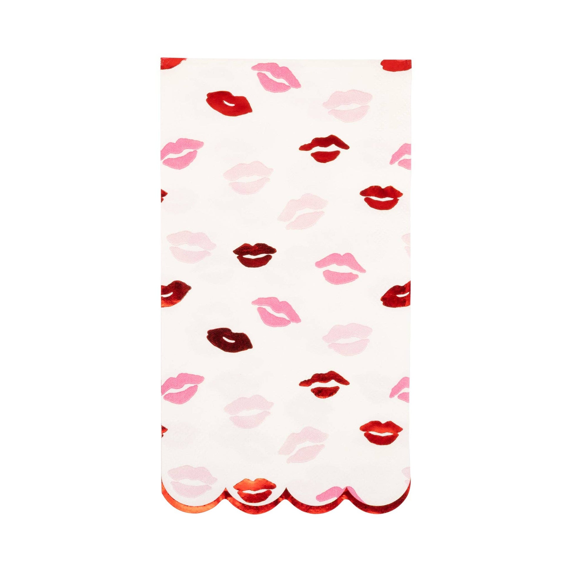 Phone case with lip print pattern on a white background