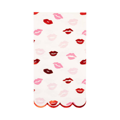 Phone case with lip print pattern on a white background