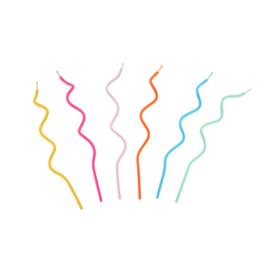 Rainbow Twisted Birthday Candles - 20 Pack
