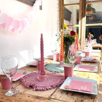 Pink Raffia Placemats for Table
