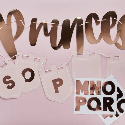 Princess Banner With Personalised Flags X2 2M & 15 Sticker