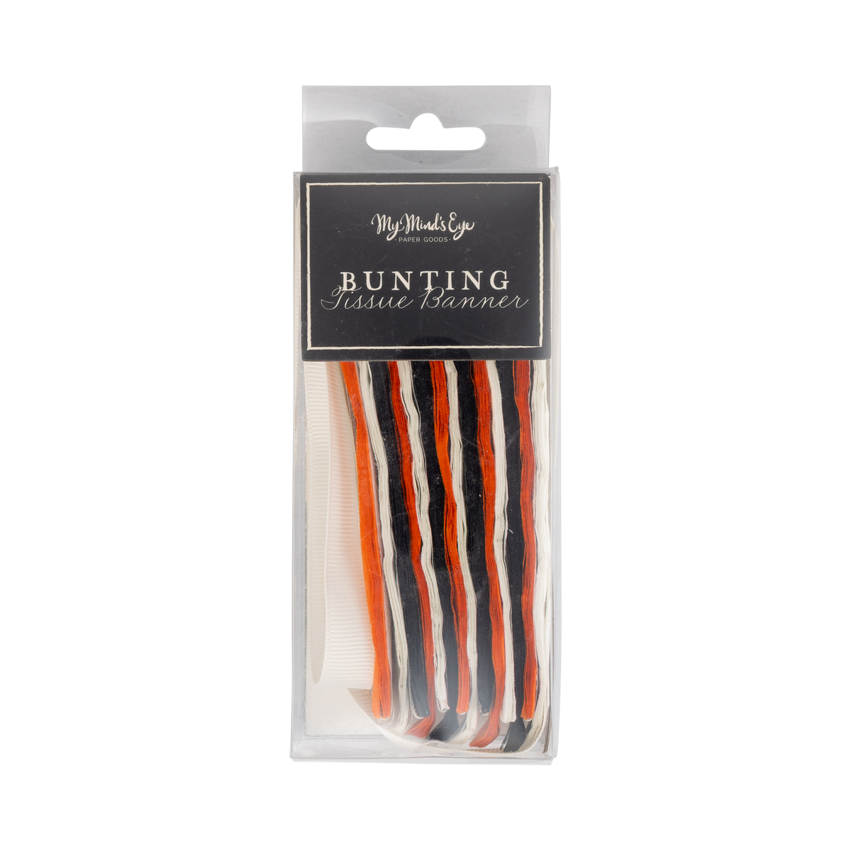HAL1304 - Orange Black and Cream Double Bunting Tissue Banner