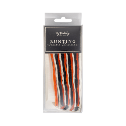 HAL1304 - Orange Black and Cream Double Bunting Tissue Banner