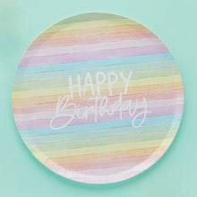 Eco Rainbow 'Happy Birthday' Paper Plates
